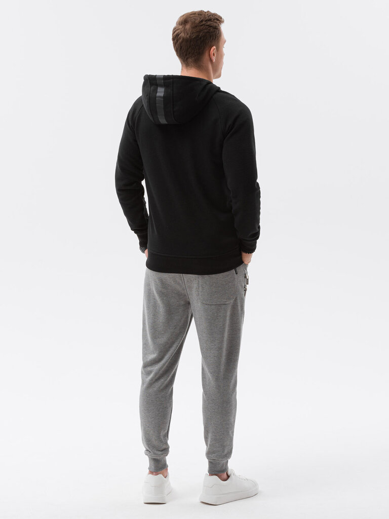 Vīriešu džemperis Ombre B1083 melns цена и информация | Vīriešu jakas | 220.lv