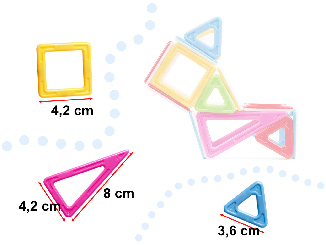 Magnētiskas telpiskas figūras, 38 gab. cena un informācija | Konstruktori | 220.lv