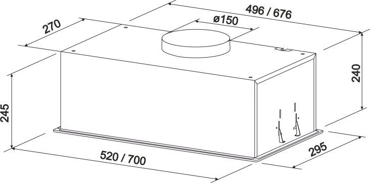 Eleyus SLA L16 200 52BL цена и информация | Tvaika nosūcēji | 220.lv