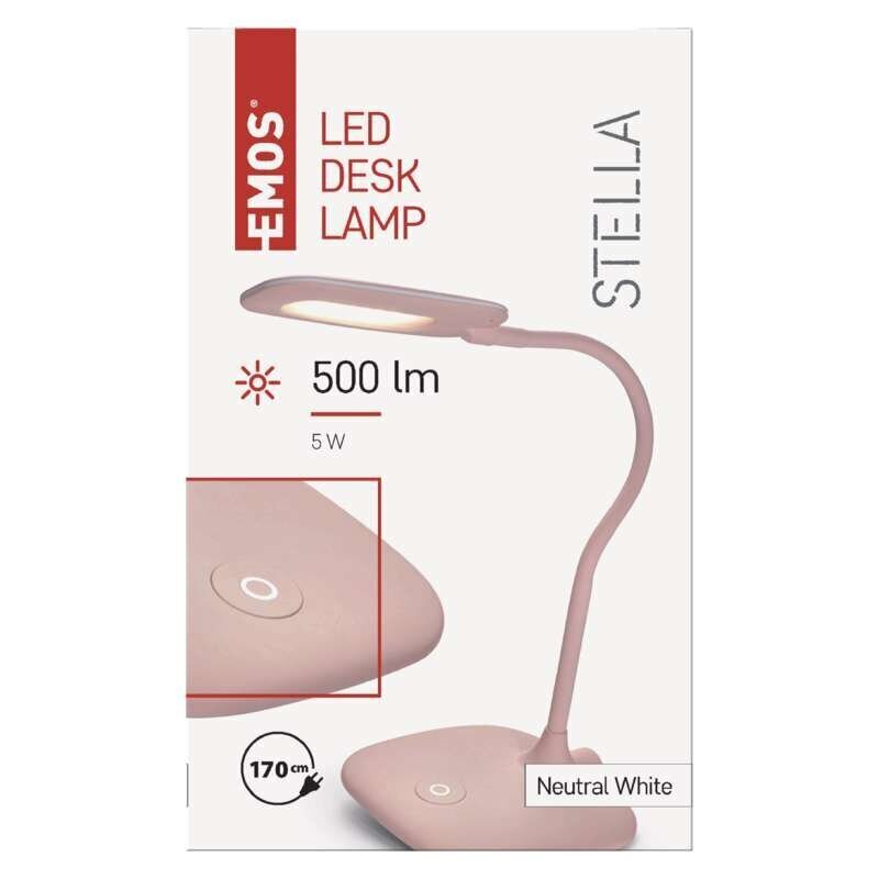 LED galda lampa Stella, rozā cena un informācija | Galda lampas | 220.lv