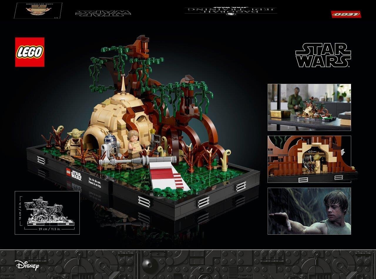 75330 LEGO® Star Wars Dagobah planētas džedu treniņi uz diorāmas cena un informācija | Konstruktori | 220.lv