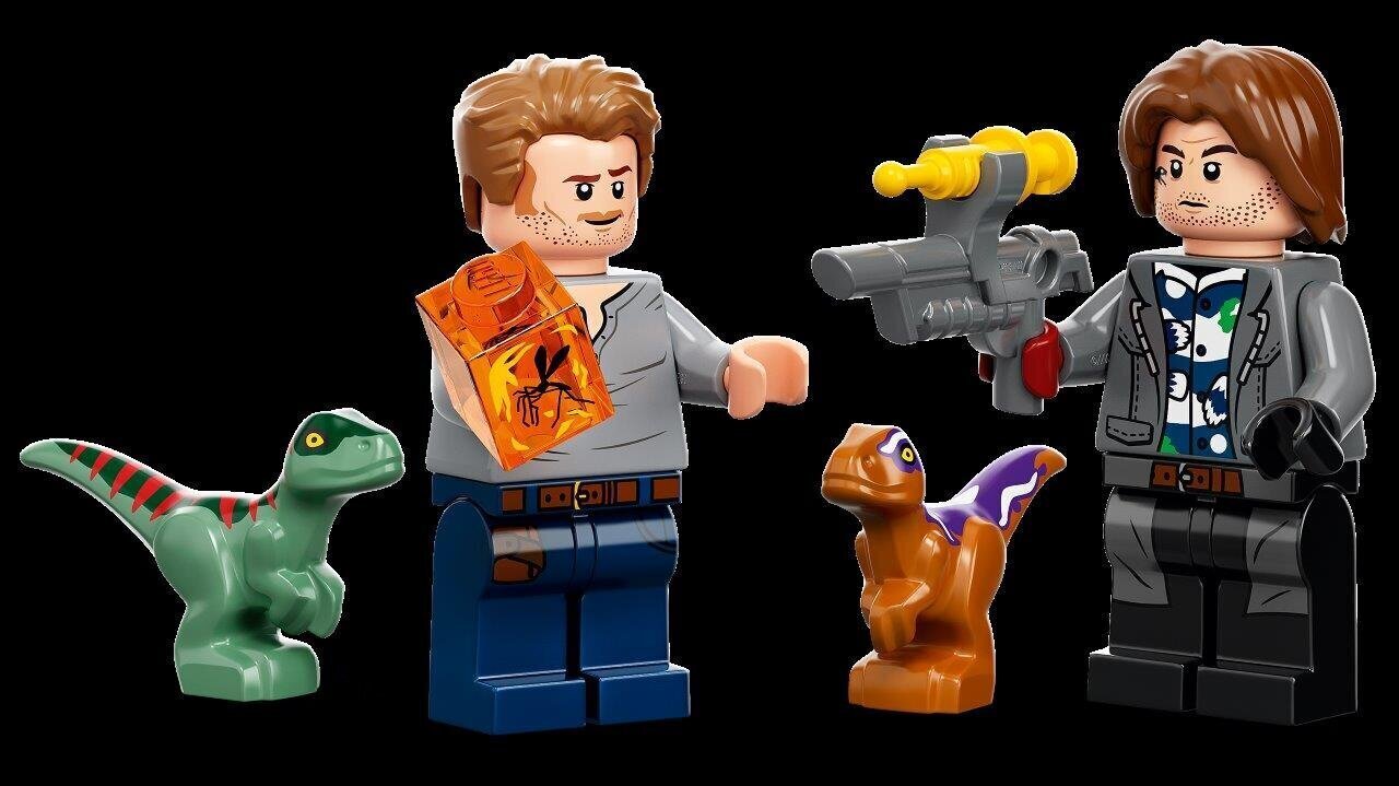 76945 LEGO® Jurassic World Atrociraptora dinozaura pakaļdzīšanās ar motociklu cena un informācija | Konstruktori | 220.lv