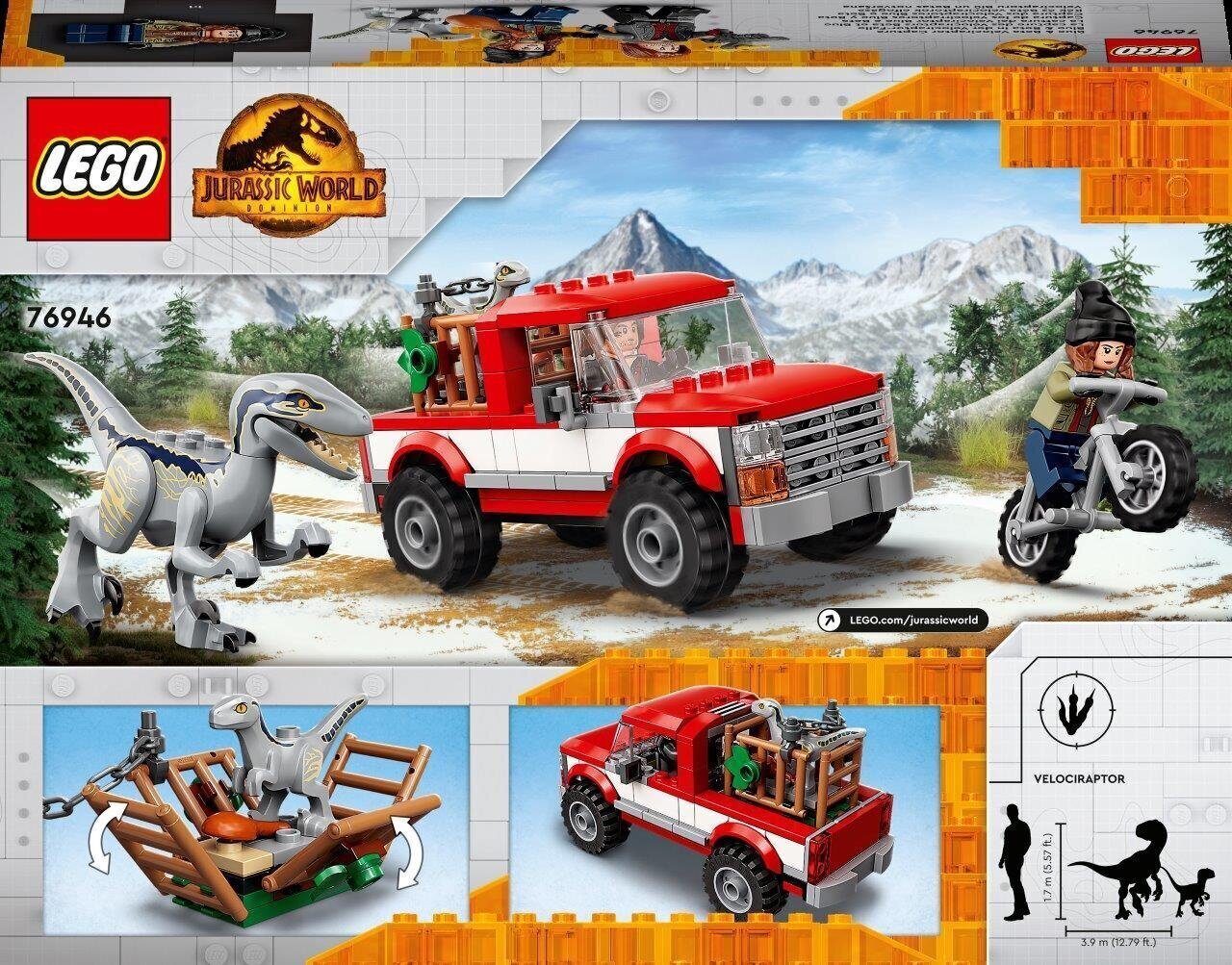 76946 LEGO® Jurassic World Velociraptoru Blū un Betas notveršana cena un informācija | Konstruktori | 220.lv