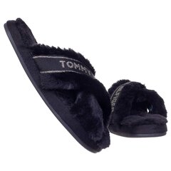 Iešļūcenes sievietēm Tommy Hilfiger TH SHINY WEBBING FURRY SLIPPER, melnas FW0FW06092 BDS 42008 cena un informācija | Iešļūcenes, čības sievietēm | 220.lv