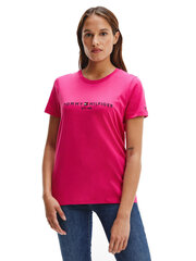 Женская футболка Tommy Hilfiger T-SHIRT TH ESS HILFIGER C-NK REG TEE SS MAGENTA WW0WW28681 TZO 41810 цена и информация | Женские футболки | 220.lv