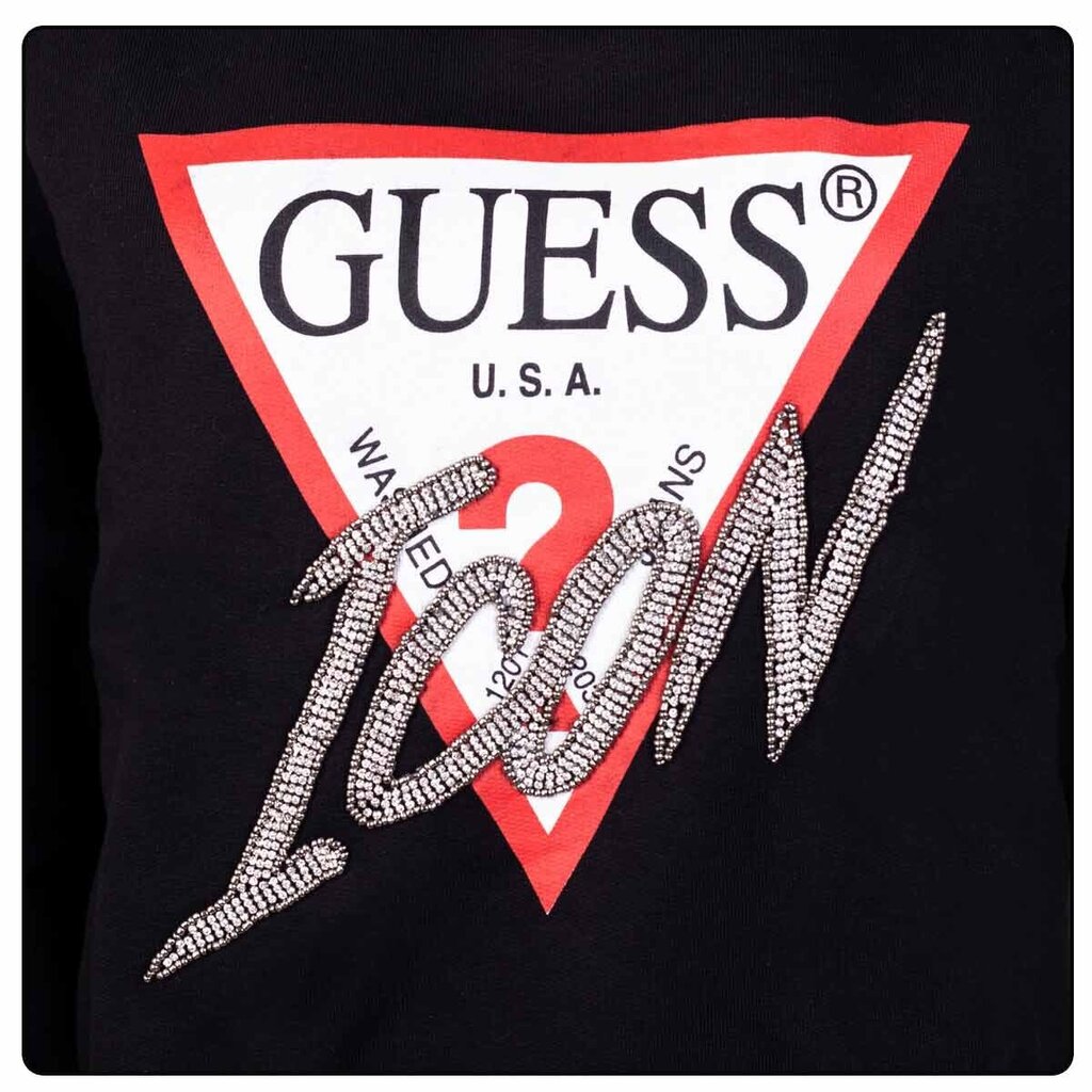 Džemperis sievietēm Guess ICONIC HOOD, melns W1BQ09K68I1 JBLK 40138 цена и информация | Sieviešu džemperi | 220.lv