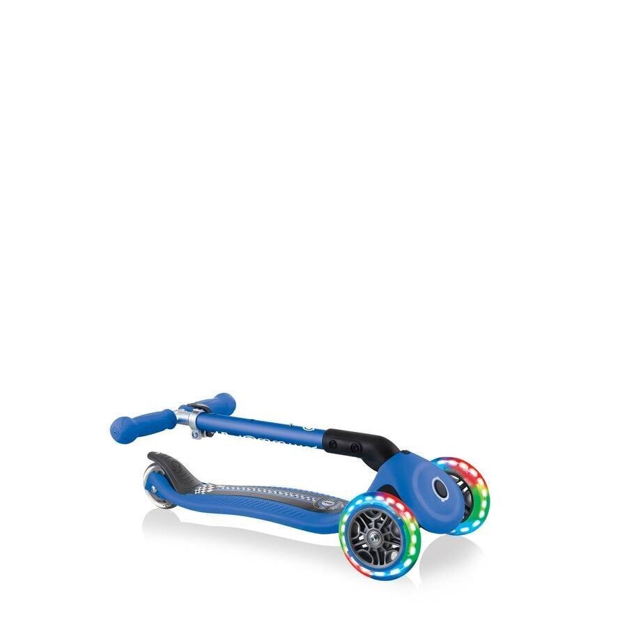 Skrejritenis - Globber Junior Foldable Fantasy Lights / Navy Blue - Racing cena un informācija | Skrejriteņi | 220.lv