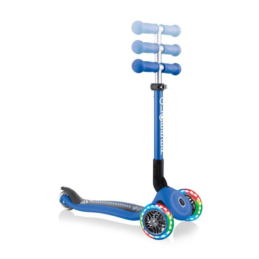 Skrejritenis - Globber Junior Foldable Fantasy Lights / Navy Blue - Racing cena un informācija | Skrejriteņi | 220.lv