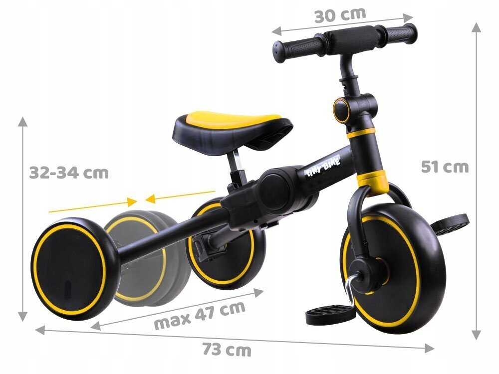 Līdzsvara velosipēds, Tiny Bike, dzeltens cena un informācija | Balansa velosipēdi | 220.lv