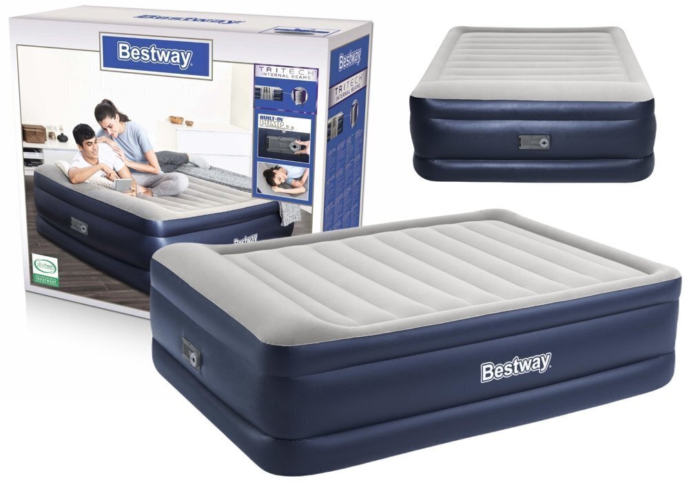 Bestway divvietīgs piepūšamais matracis ar pumpi 203 x 152 x 61 cm cena un informācija | Piepūšamie matrači un mēbeles | 220.lv