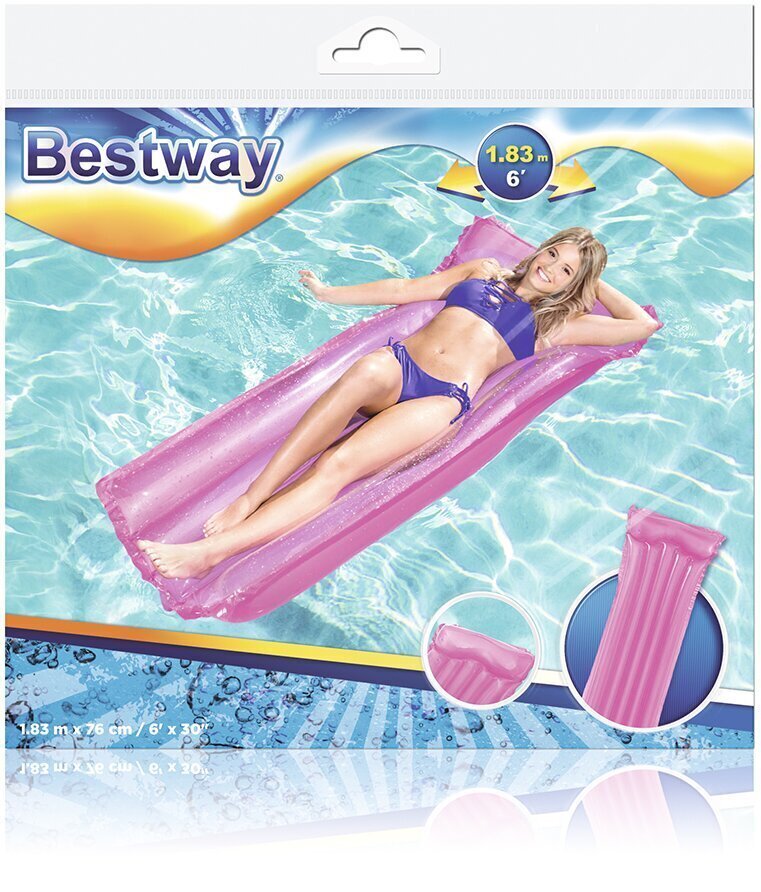 Bestway piepūšamais matracis 183 x 76 cm, rozā cena un informācija | Piepūšamās rotaļlietas un pludmales preces | 220.lv
