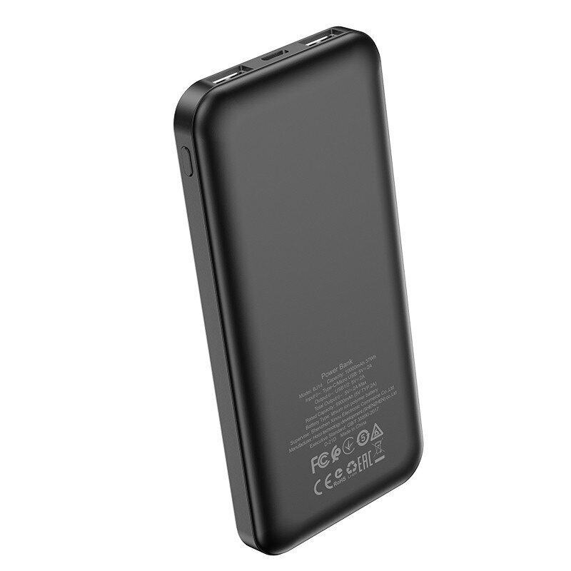 Ārējais-akumulators, Power Bank Borofone BJ14 Type-C microUSB 2*USB (2A) 10000mAh, melns цена и информация | Lādētāji-akumulatori (Power bank) | 220.lv