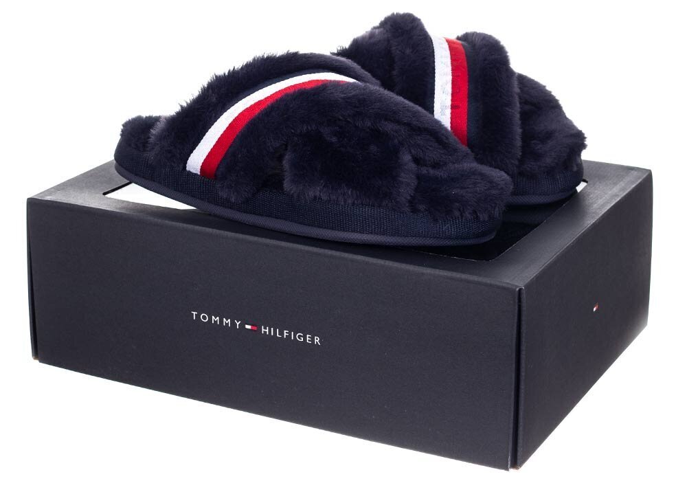 Čības sievietēm Tommy Hilfiger OMMY FURRY HOME SLIPPER, tumši zilas FW0FW06314 0GY 40402 cena un informācija | Iešļūcenes, čības sievietēm | 220.lv