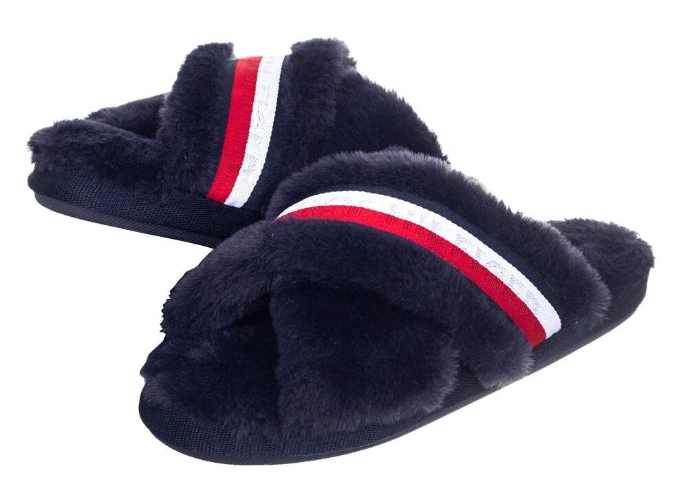 Čības sievietēm Tommy Hilfiger OMMY FURRY HOME SLIPPER, tumši zilas FW0FW06314 0GY 40402 cena un informācija | Iešļūcenes, čības sievietēm | 220.lv