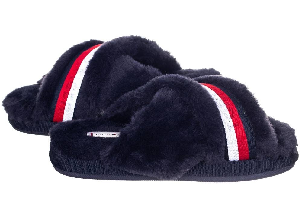 Čības sievietēm Tommy Hilfiger OMMY FURRY HOME SLIPPER, tumši zilas FW0FW06314 0GY 40402 cena un informācija | Iešļūcenes, čības sievietēm | 220.lv