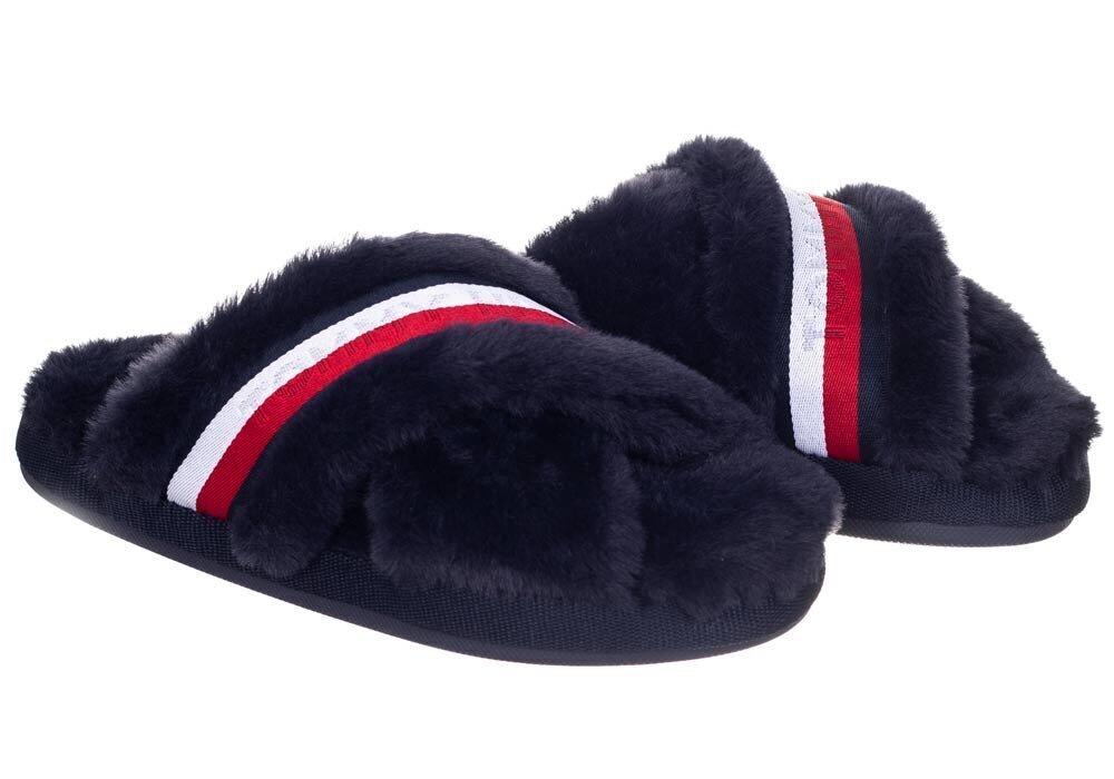 Čības sievietēm Tommy Hilfiger OMMY FURRY HOME SLIPPER, tumši zilas FW0FW06314 0GY 40402 cena un informācija | Iešļūcenes, čības sievietēm | 220.lv