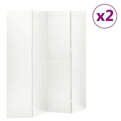 vidaXL 4-paneļu istabas aizslietņi, 2 gab., balti, 160x180 cm, tērauds cena un informācija | Aizslietņi | 220.lv