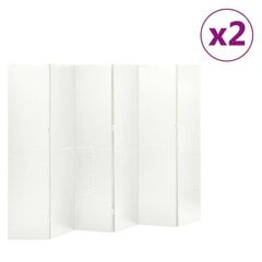vidaXL 6-paneļu istabas aizslietņi, 2 gab., balti, 240x180 cm, tērauds цена и информация | Мобильные стенки | 220.lv