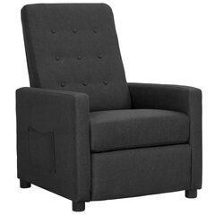 vidaXL atpūtas krēsls, atgāžams, tumši pelēks audums cena un informācija | Atpūtas krēsli | 220.lv