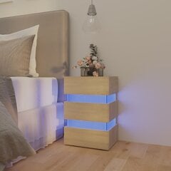 vidaXL naktsskapītis ar LED, ozola krāsā, 45x35x67 cm, skaidu plāksne цена и информация | Прикроватные тумбочки | 220.lv