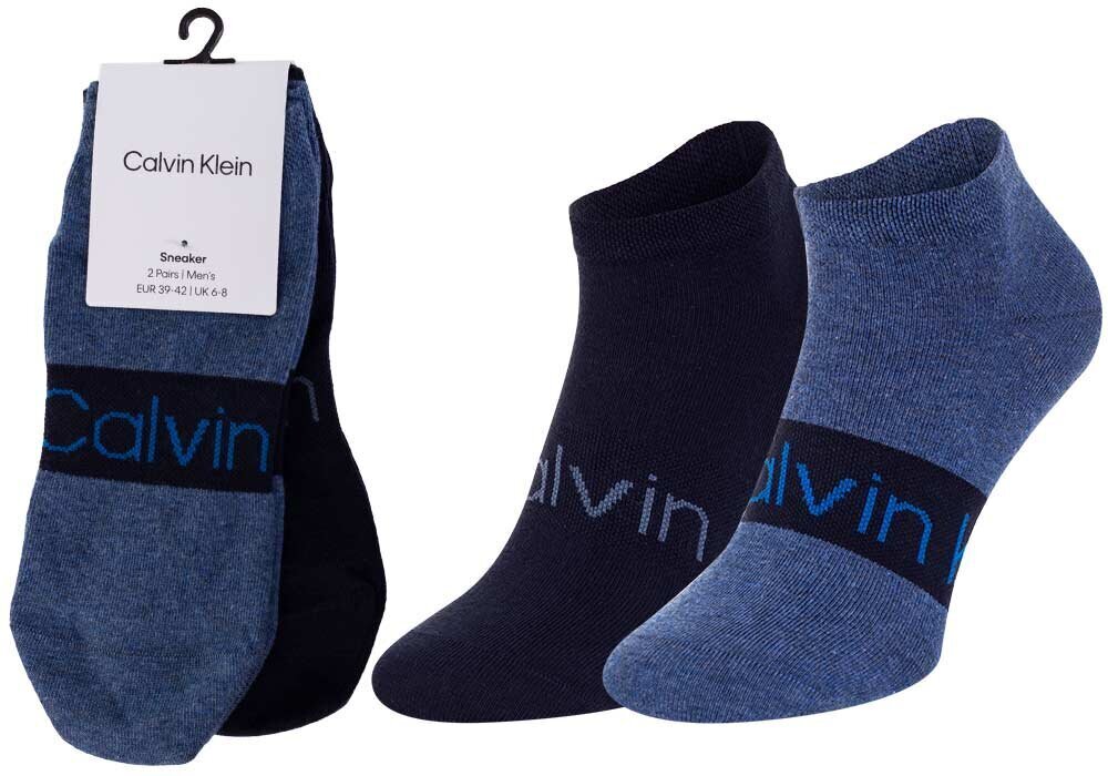 Zeķes vīriešiem Calvin Klein, 2 pāri, tumši zilas DENIM 701218712 004 39848 cena un informācija | Vīriešu zeķes | 220.lv