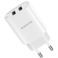 Сетевая зарядка Borofone BN2 2xUSB 2.1A + USB Type-C черная цена и информация | Зарядные устройства для телефонов | 220.lv