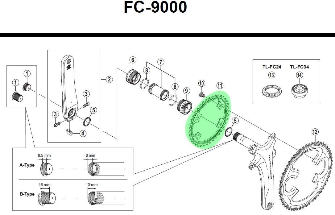 Shimano Dura-Ace FC-9000 34T MA priekšējā velosipēda zvaigzne cena un informācija | Citas velosipēdu rezerves daļas | 220.lv