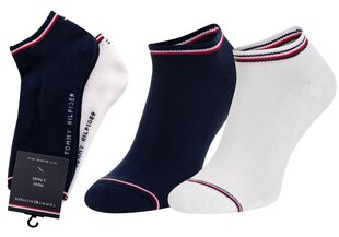 Zeķes vīriešiem TOMMY HILFIGER, 2 pāri, baltas/zilas 40959 cena un informācija | Vīriešu zeķes | 220.lv