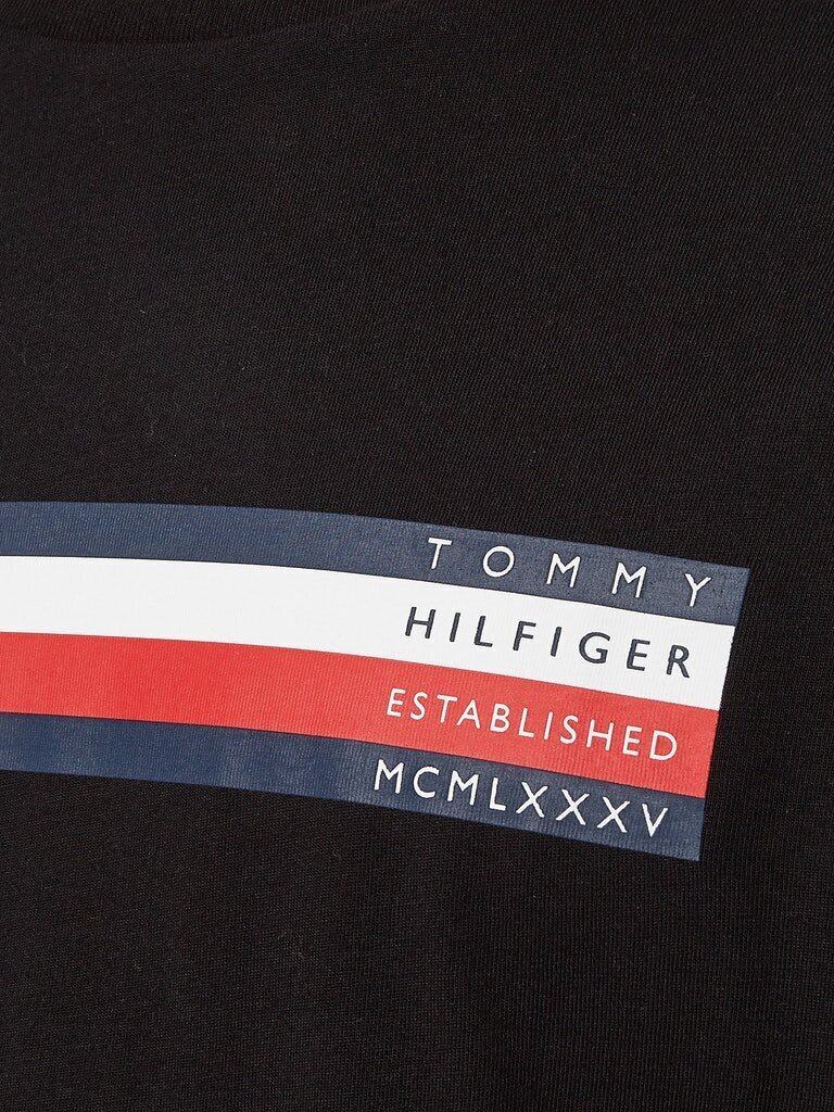 T-krekls vīriešiem Tommy Hilfiger LICED BAR LONG SLEEVE TEE, melns MW0MW20166 BDS 41092 cena un informācija | Vīriešu T-krekli | 220.lv