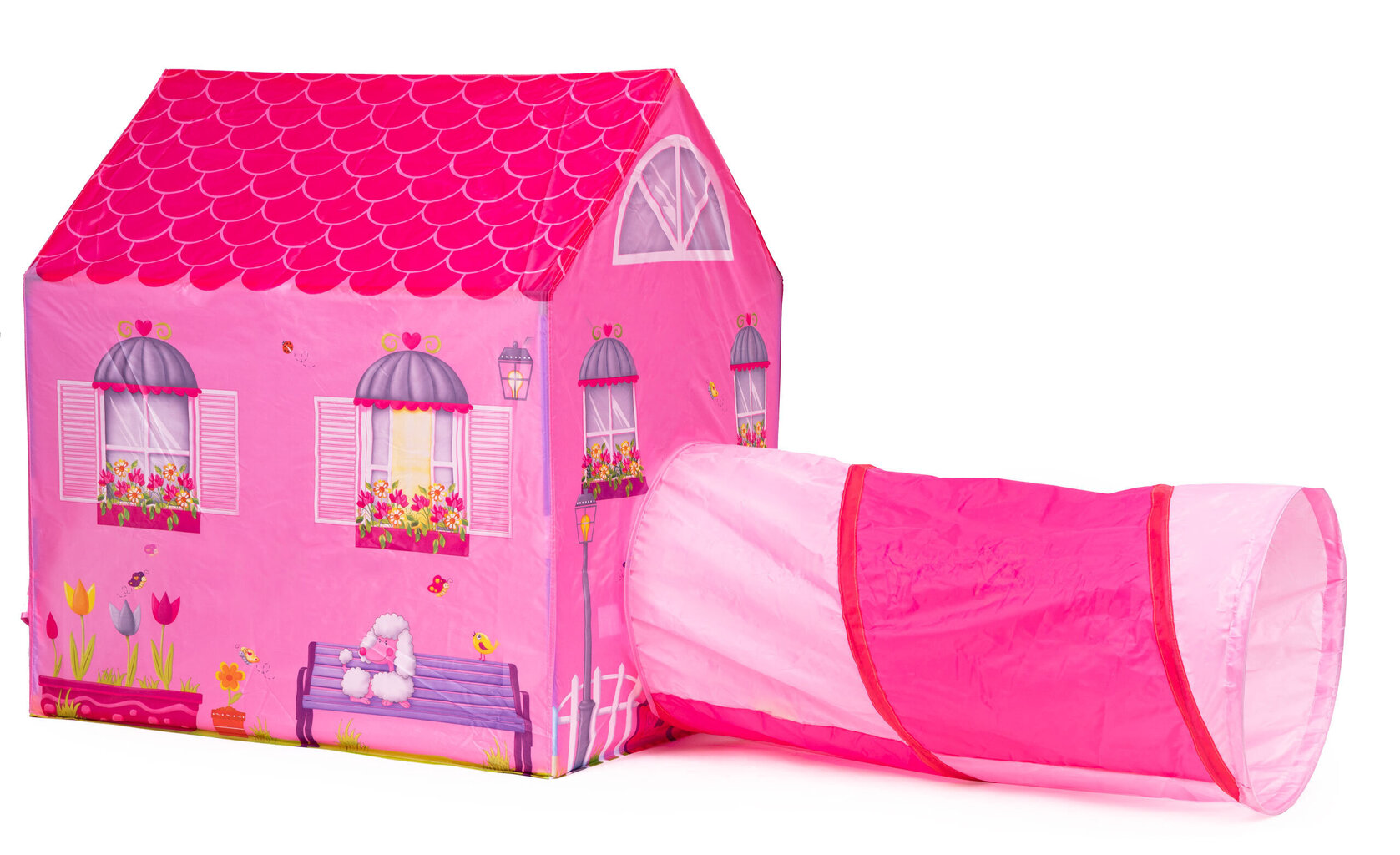 Telts Pasakaina māja ar tuneli iPlay цена и информация | Bērnu rotaļu laukumi, mājiņas | 220.lv