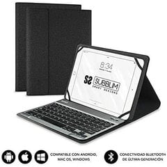 Planšetdatora un klaviatūras vāks Subblim KEYTAB PRO 10.1" Bluetooth, melns cena un informācija | Somas portatīvajiem datoriem | 220.lv