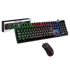 Tastatūra ar spēļu Peli Blackfire BFX-250 LED, melns цена и информация | Клавиатуры | 220.lv