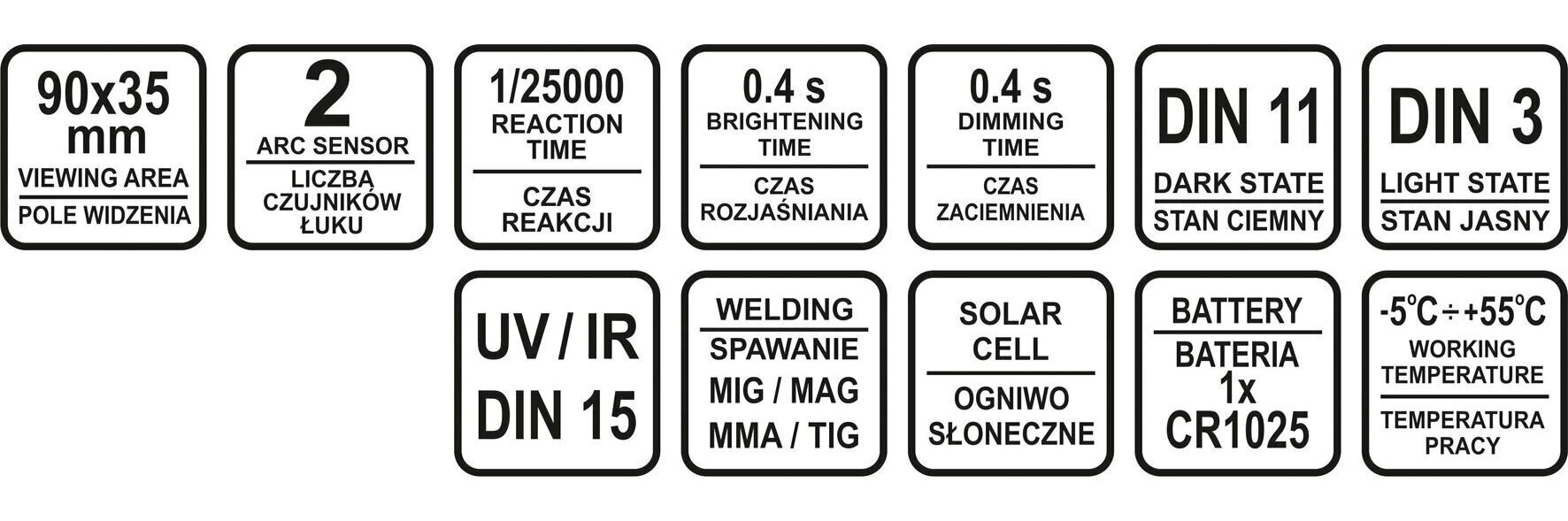 Metinātāja maska ​​ar automātiski aptumšojošu filtru, Sthor (74483) cena un informācija | Galvas aizsargi | 220.lv