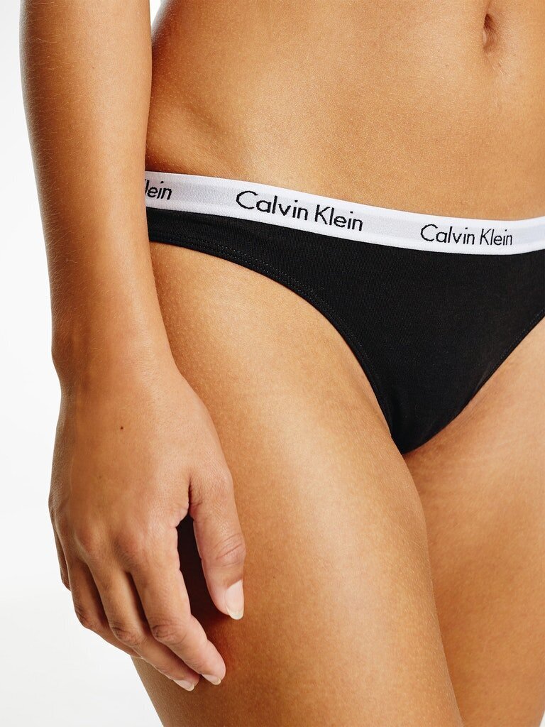 Sieviešu biksītes-stringi CALVIN KLEIN, 3 pāri, rozā/melni/pelēki 000QD3587E W5A 42120 cena un informācija | Sieviešu biksītes | 220.lv