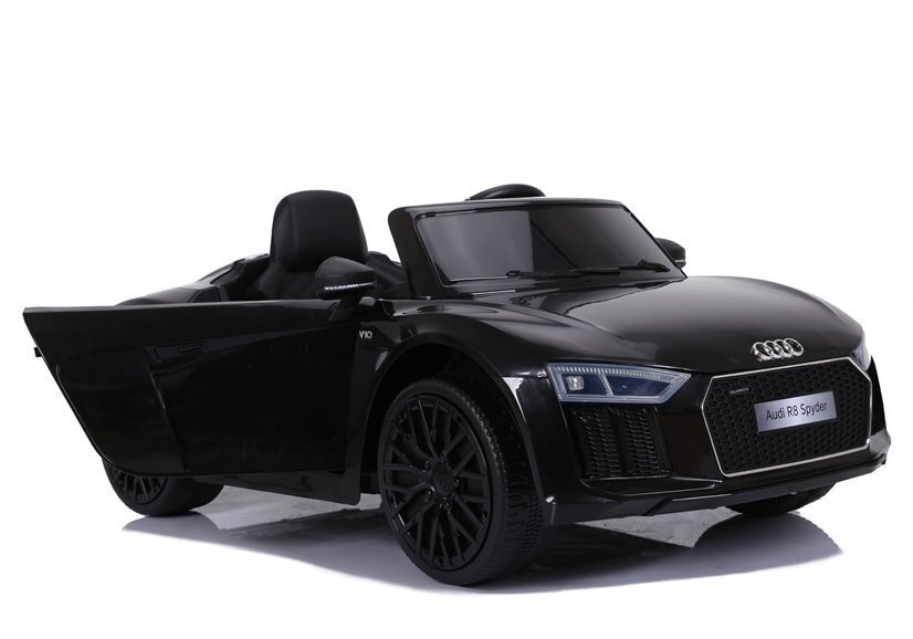 Bērnu vienvietīgs elektromobilis Audi R8 Spyder, melns cena un informācija | Bērnu elektroauto | 220.lv