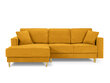 Stūra dīvāns Micadoni Home Dunas 4S, dzeltenas/zeltainas krāsas cena un informācija | Stūra dīvāni | 220.lv