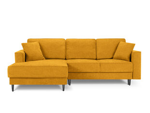 Stūra dīvāns Micadoni Home Dunas 4S, dzeltens/melns cena un informācija | Stūra dīvāni | 220.lv
