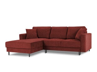 Stūra dīvāns Micadoni Home Dunas 4S, sarkans/melns cena un informācija | Stūra dīvāni | 220.lv