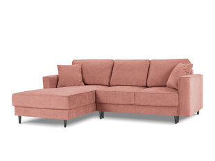 Stūra dīvāns Micadoni Home Dunas 4S, rozā/melns cena un informācija | Stūra dīvāni | 220.lv