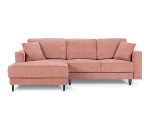 Stūra dīvāns Micadoni Home Dunas 4S, rozā/melns cena un informācija | Stūra dīvāni | 220.lv