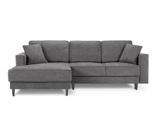 Stūra dīvāns Micadoni Home Dunas 4S, pelēks/melns cena un informācija | Stūra dīvāni | 220.lv