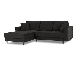 Stūra dīvāns Micadoni Home Dunas 4S, melns cena un informācija | Stūra dīvāni | 220.lv