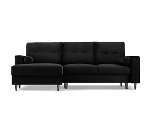 Мягкий уголок Micadoni Home Leona 4S, черный цвет цена и информация | Угловые диваны | 220.lv