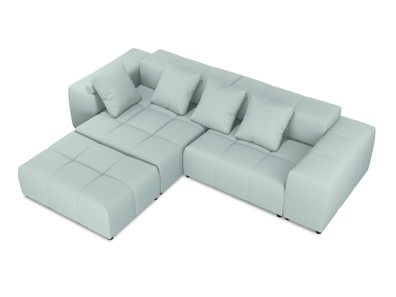Universāls stūra dīvāns Micadoni Home Margo L 68, gaiši zils cena un informācija | Stūra dīvāni | 220.lv