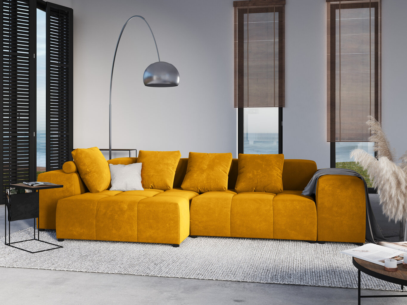 Universāls stūra dīvāns Micadoni Home Margo S, dzeltens cena un informācija | Stūra dīvāni | 220.lv