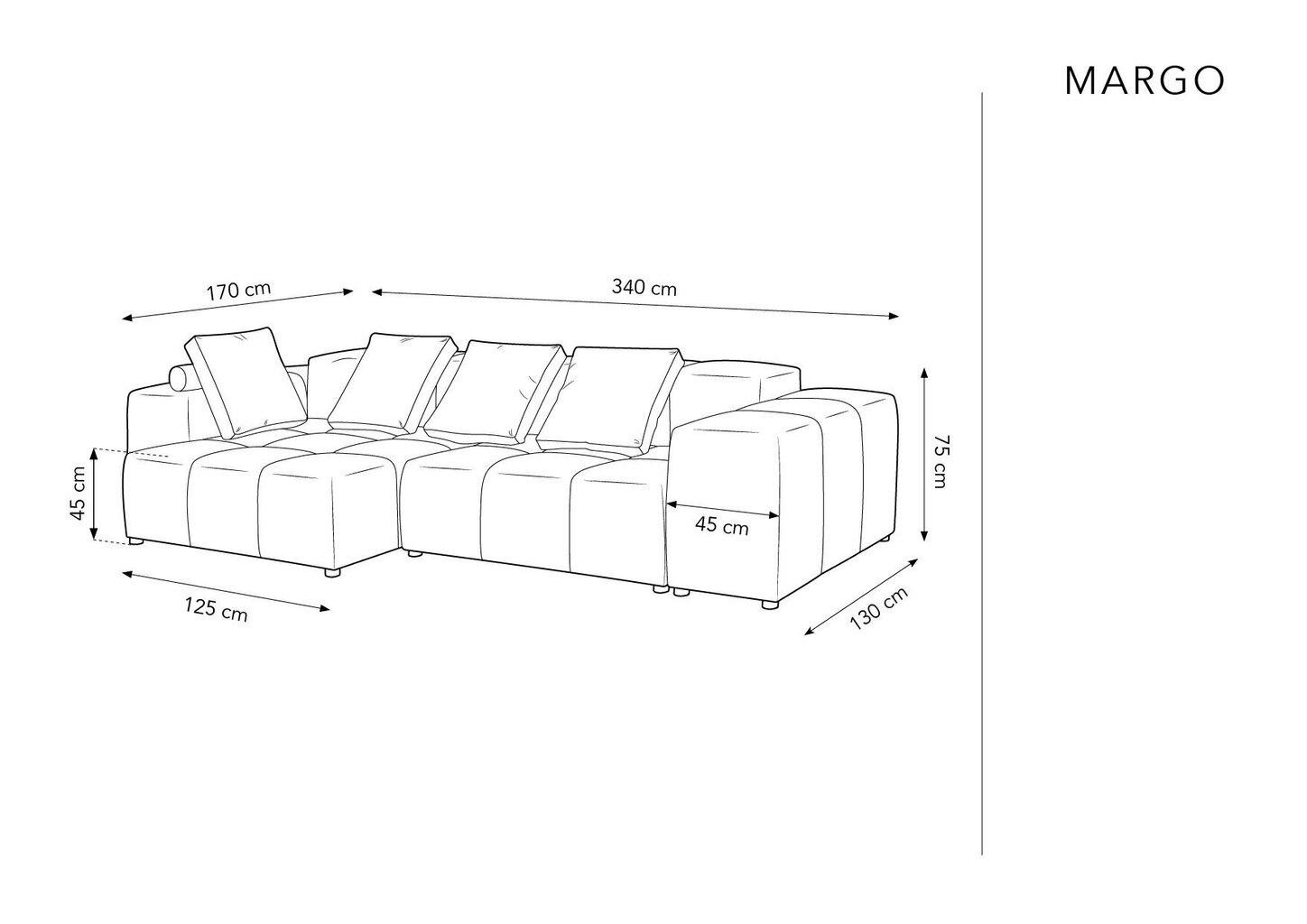 Universāls stūra dīvāns Micadoni Home Margo S, tumši pelēks цена и информация | Stūra dīvāni | 220.lv
