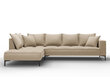 Stūra dīvāns Micadoni Home Marram 5S, smilškrāsas/melns cena un informācija | Stūra dīvāni | 220.lv