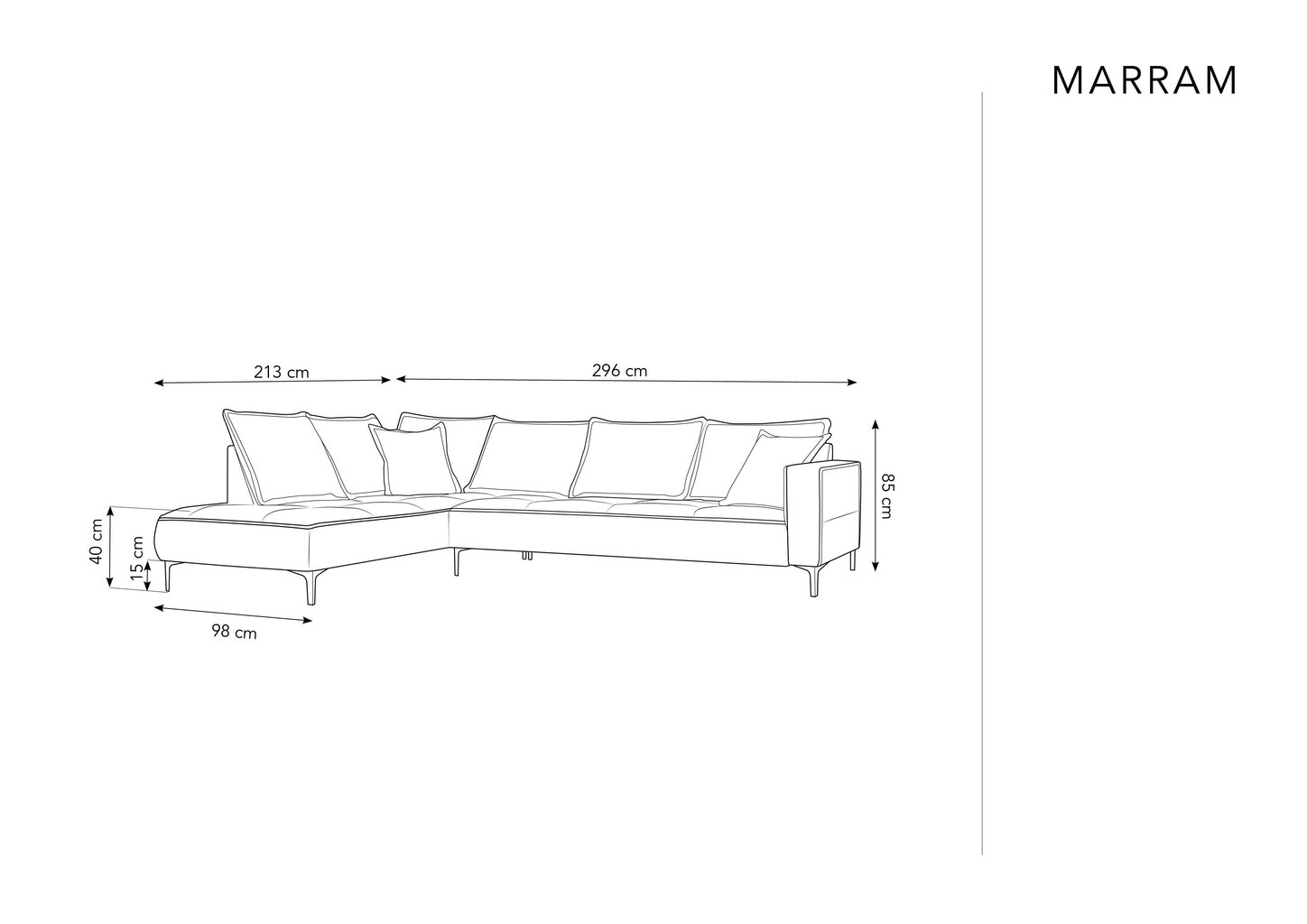 Stūra dīvāns Micadoni Home Marram 5S, smilškrāsas/melns cena un informācija | Stūra dīvāni | 220.lv