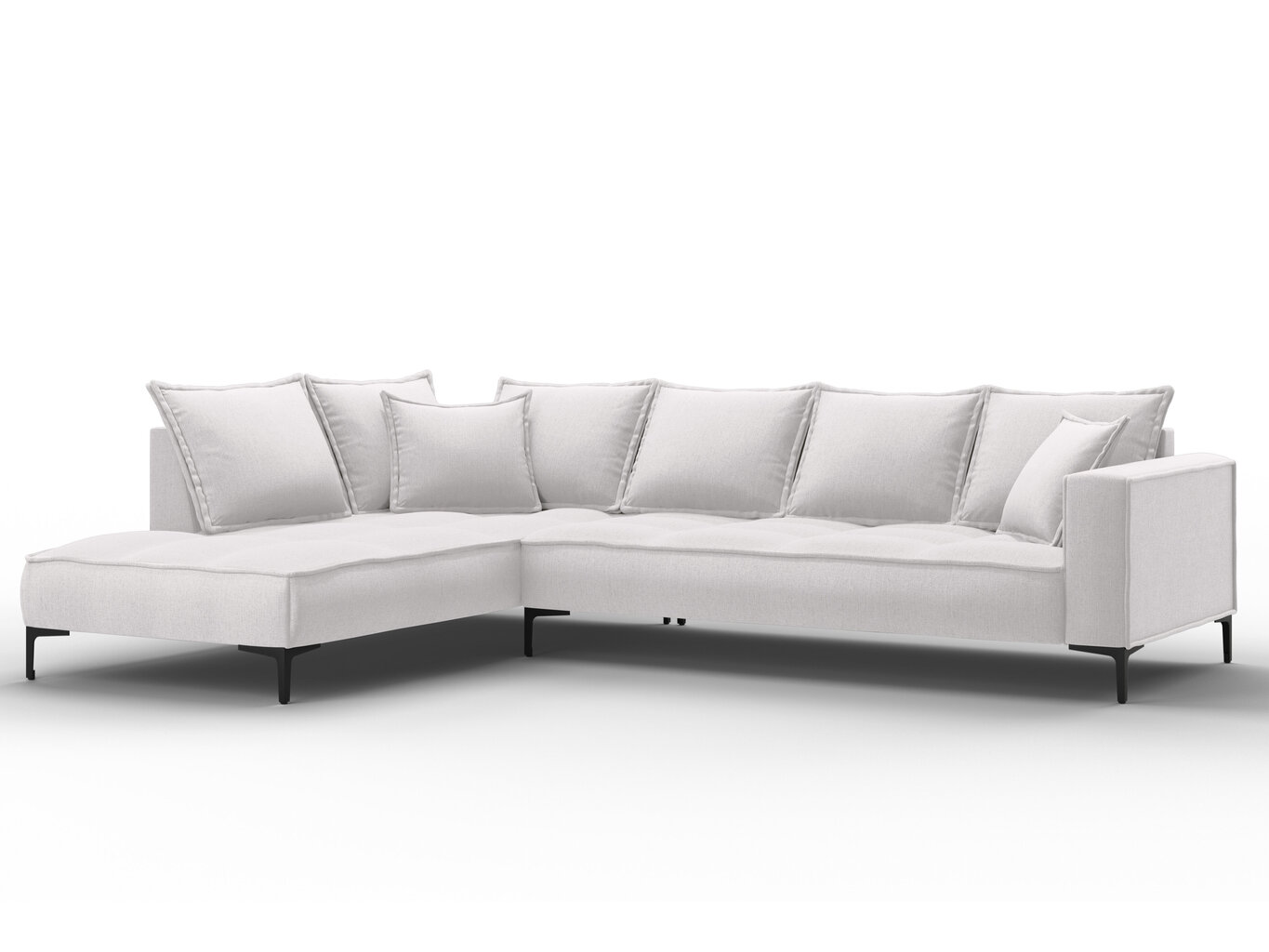 Stūra dīvāns Micadoni Home Marram 5S, gaiši pelēks/melns cena un informācija | Stūra dīvāni | 220.lv