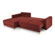 Stūra dīvāns Micadoni Home Dunas 4S, sarkans/zeltainas krāsas cena un informācija | Stūra dīvāni | 220.lv